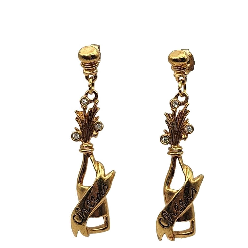 Vintage Avon Champagne "Cheers" Earrings